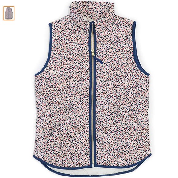 J.Crew Mercantile Ruffle Quilted Puffer Vest - Picture 1 of 9